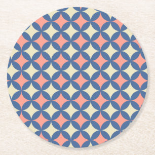 Posavasos Redondo De Papel Colores retro Círculos modernos de mediados del si