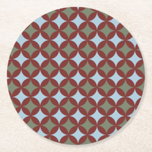 Posavasos Redondo De Papel Colores retro Círculos modernos de mediados del si