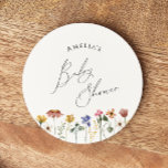 Posavasos Redondo De Papel Colorido Baby Shower de Flor Silvestre<br><div class="desc">Esta colorida escayola de papel redondo de bebé de flores silvestres es perfecta para su simple, caprichosa, arcoíris de boho ducha de verano bebé. Los florales de color rosa, amarillo, naranja y dorado, brillantes y encantados, le dan a este producto el aspecto de un jardín de primavera hippie minimalista, elegante...</div>