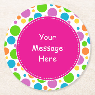 Posavasos Redondo De Papel Coloridos puntos brillantes Patrón Personalizado r