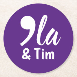 Posavasos Redondo De Papel Comma Kamala y Tim 2024