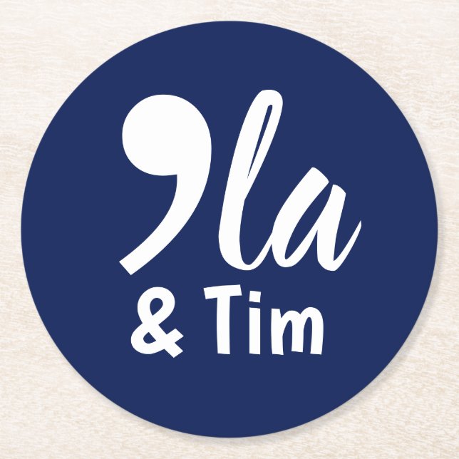 Posavasos Redondo De Papel Comma Kamala y Tim 2024 (Anverso)