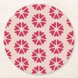 Posavasos Redondo De Papel Conectividad nuclear - magenta - patrón sin fisura