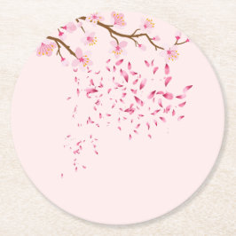 Posavasos Redondo De Papel Conjunto de escayas redondas rosadas