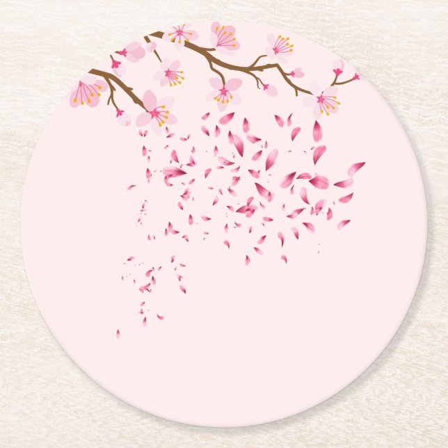 Posavasos Redondo De Papel Conjunto de escayas redondas rosadas (Anverso)