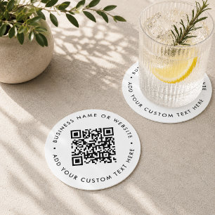 Posavasos Redondo De Papel Conjunto de posavasos con código QR Enlace de si