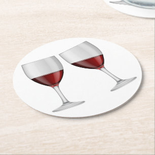 Posavasos Redondo De Papel Copas de champán de vino tinto de Borgoña para bod