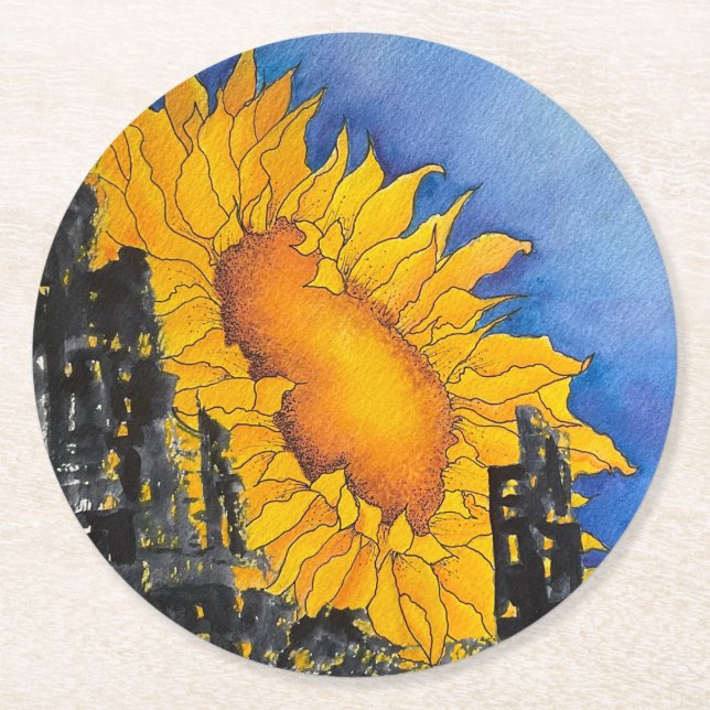 Posavasos Redondo De Papel Copas de Ucrania (Anverso)