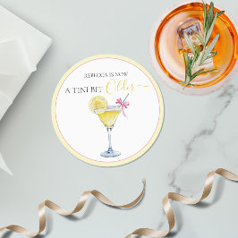 Posavasos Redondo De Papel Coquette Lemon Cocktail A Tini Bit Older Birthday