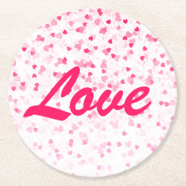 Posavasos Redondo De Papel Corazones y amor de San Valentín