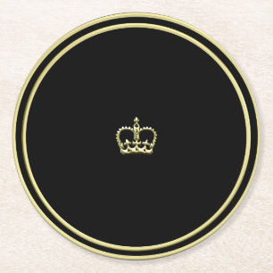 Posavasos Redondo De Papel Corona dorada