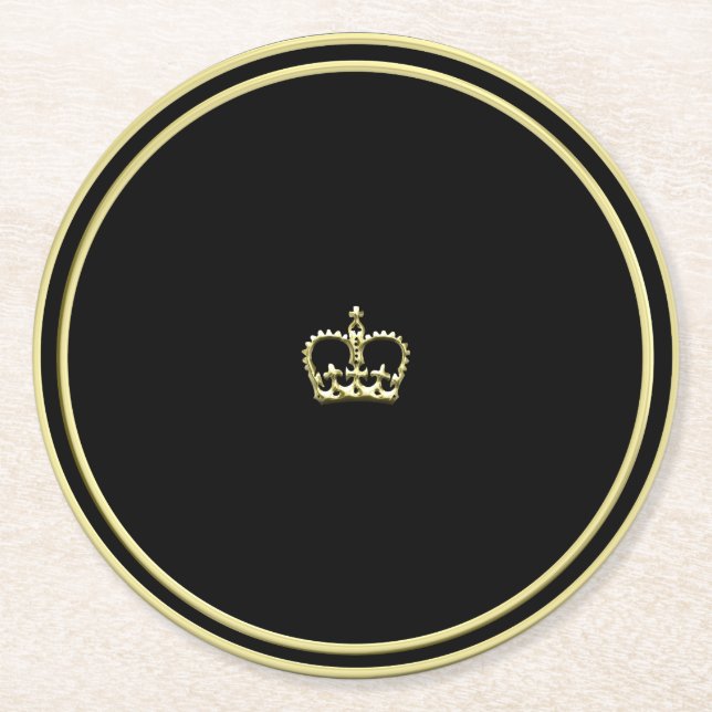 Posavasos Redondo De Papel Corona dorada (Anverso)
