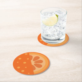 Posavasos Redondo De Papel Corte Naranja Slice v2