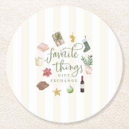 Posavasos Redondo De Papel Cosas favoritas dan Fiesta a Navidades de intercam