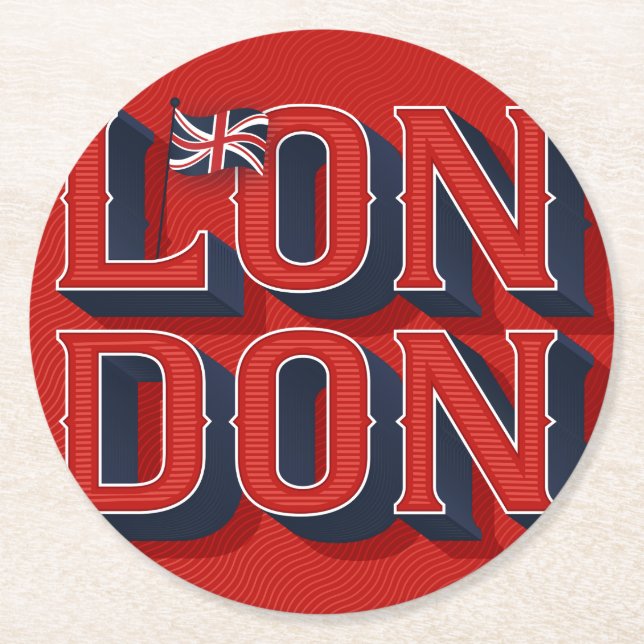 Posavasos Redondo De Papel Costeras de papel de Londres (Anverso)