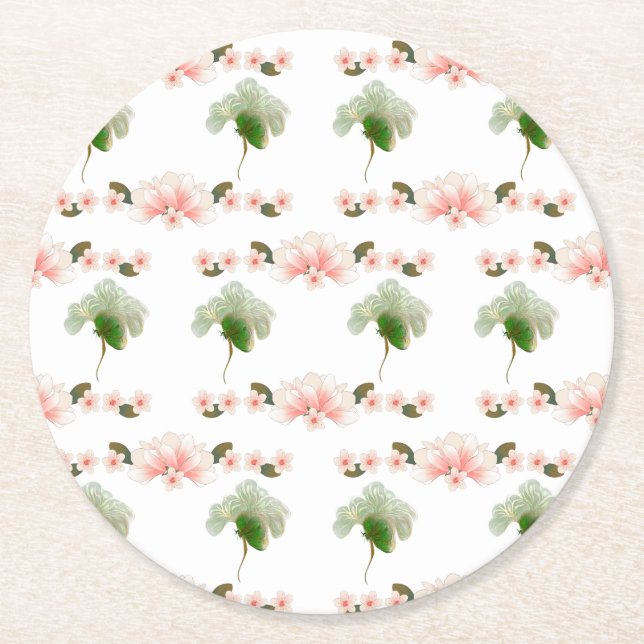 Posavasos Redondo De Papel Costras redondeadas de papel (Anverso)