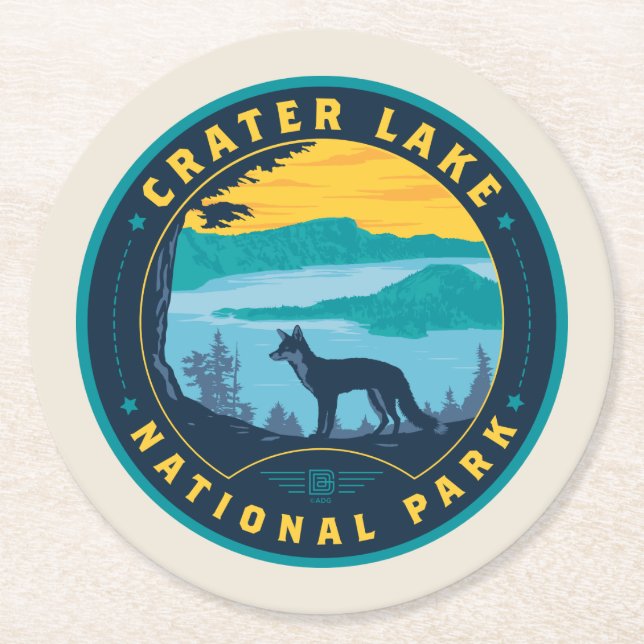 Posavasos Redondo De Papel Crater Lake National Park (Anverso)