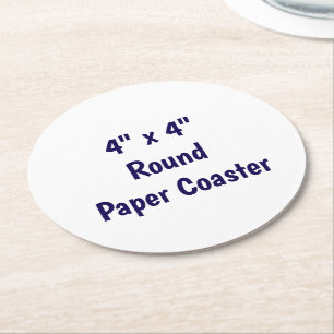 Posavasos Redondo De Papel Crea tu propia posa de papel redonda de 4" x 4"