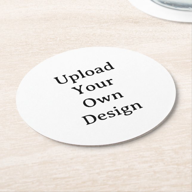 Posavasos Redondo De Papel Crea tu propio simple personalizado (En perspectiva)