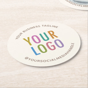 Posavasos Redondo De Papel Cream Ivory Ecru Papel castillos Personalizado Ron