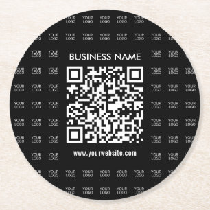 Posavasos Redondo De Papel Crear instantáneamente código QR escaneable y patr