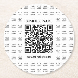 Posavasos Redondo De Papel Crear instantáneamente código QR escaneable y patr