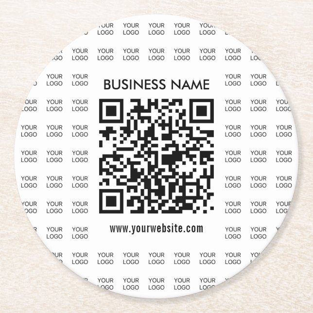 Posavasos Redondo De Papel Crear instantáneamente código QR escaneado y patró (Anverso)