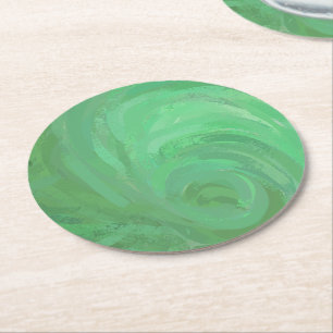 Posavasos Redondo De Papel Crema Esmeralda