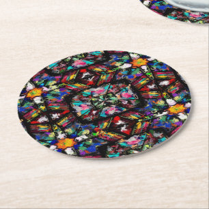Posavasos Redondo De Papel Cristal manchado ecuatoriano