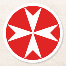 Cruz de Malta v2 (blanco sobre rojo)