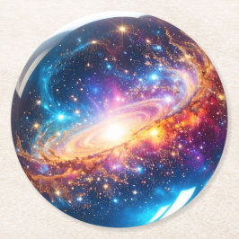 Posavasos Redondo De Papel Crystal Ball - Veo Un Evento Cósmico En Tu Futuro