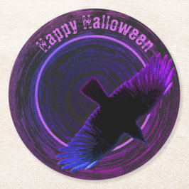 Posavasos Redondo De Papel Cuerpo negro y púrpura