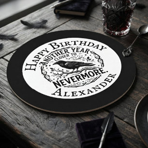 Posavasos Redondo De Papel Cumpleaños Cuervo Negro Gótico Nevermore