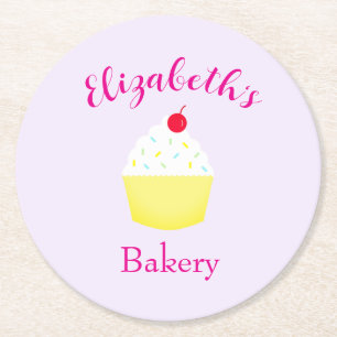 Posavasos Redondo De Papel Cumpleaños de Hornear Cupcake