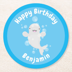 Posavasos Redondo De Papel Cumpleaños personalizada de personalizado de balle