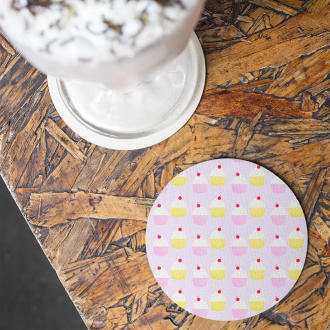 Posavasos Redondo De Papel Cupcake Baking Birthday (Subido por el creador)
