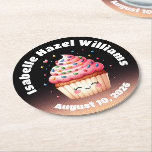Posavasos Redondo De Papel Cupcake Candy Sprinkles Baby Shower