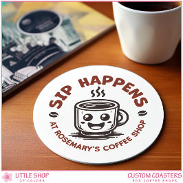 Posavasos Redondo De Papel Custom Logo Coffee Shop Cafe Professional