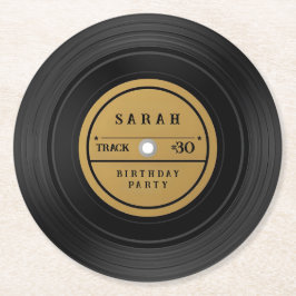 Posavasos Redondo De Papel Custom Retro Vinyl Record Paper Coasters