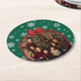 Posavasos Redondo De Papel Customizable Christmas Paper Coaster – Personalize