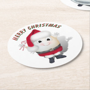 Posavasos Redondo De Papel Cute Egg Santa - Navidades ordinarios