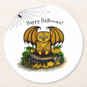 Posavasos Redondo De Papel Cute Halloween Bat