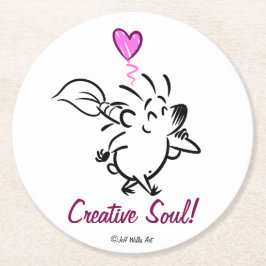 Posavasos Redondo De Papel DAB the ARTIST HEDGEHOG