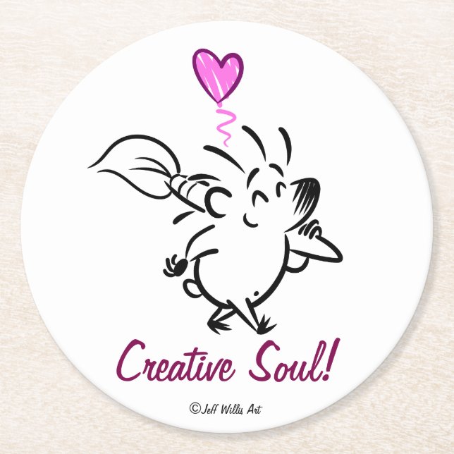 Posavasos Redondo De Papel DAB the ARTIST HEDGEHOG (Anverso)