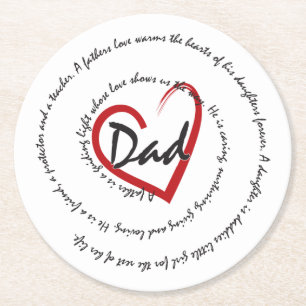 Posavasos Redondo De Papel Dads - Día del padre