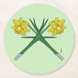 Posavasos Redondo De Papel Daffodils Crossed