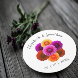 Posavasos Redondo De Papel Dahlia Autumn Boda Floral