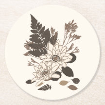 Daisies y hojas - transparentes en crema.