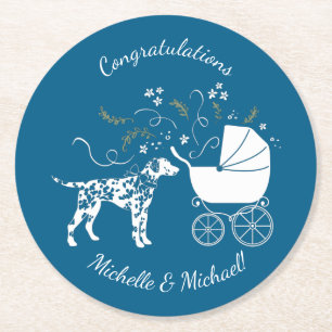 Posavasos Redondo De Papel Dalmatian Baby Shower