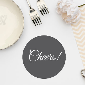 Posavasos Redondo De Papel Dark Gray Wedding Cocktail Coaster